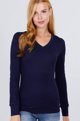 Long Slv V-neck Thermal Top